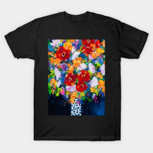 The Polka Dot Vase - Modern Floral T-Shirt